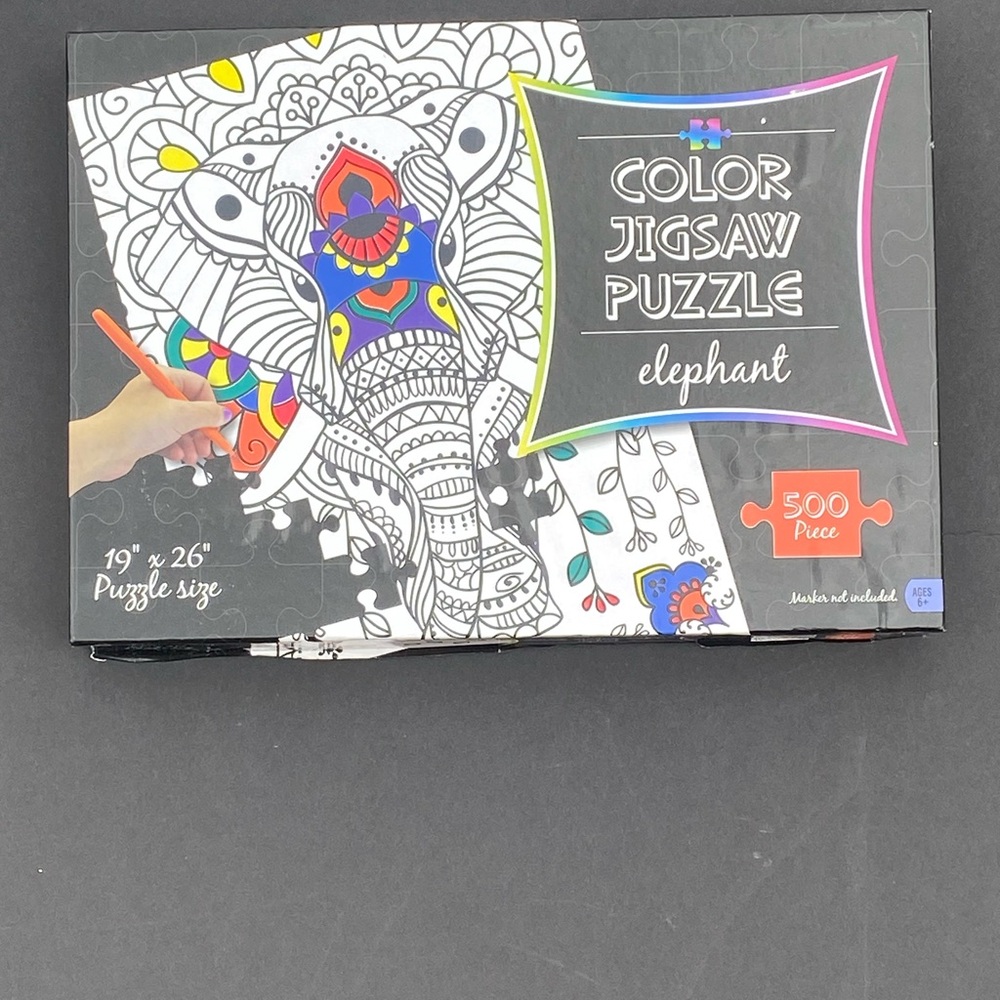 Color Jigsaw Puzzle - Elephant Design